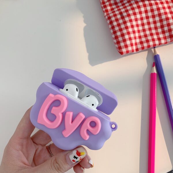 AirPod 2 Case 3D HI BYE Cloud Letter Cartoon Soft Silicone Wireless Earphone Cases For   Airpods Case Cute Cover - Image 3