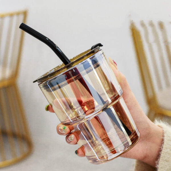 Creative Portable Bamboo Cup With Lid Straw Glass - Image 9