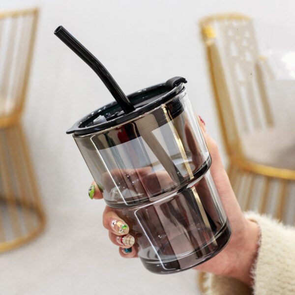 Creative Portable Bamboo Cup With Lid Straw Glass - Image 4