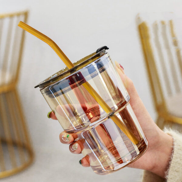 Creative Portable Bamboo Cup With Lid Straw Glass - Image 7