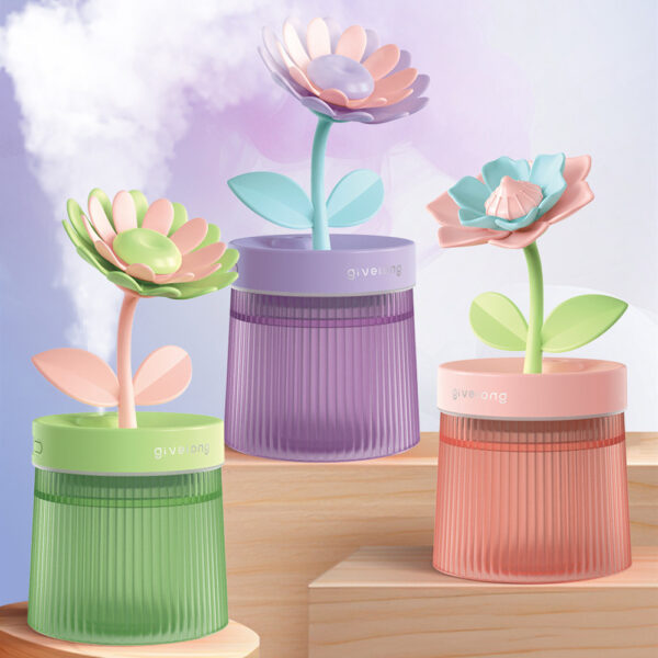 Humidifier Small Home Bedroom Office Desktop Dorm Quiet Mini Usb Hydrating Water Purification Spray Flowers Shape Humidifiers - Image 7