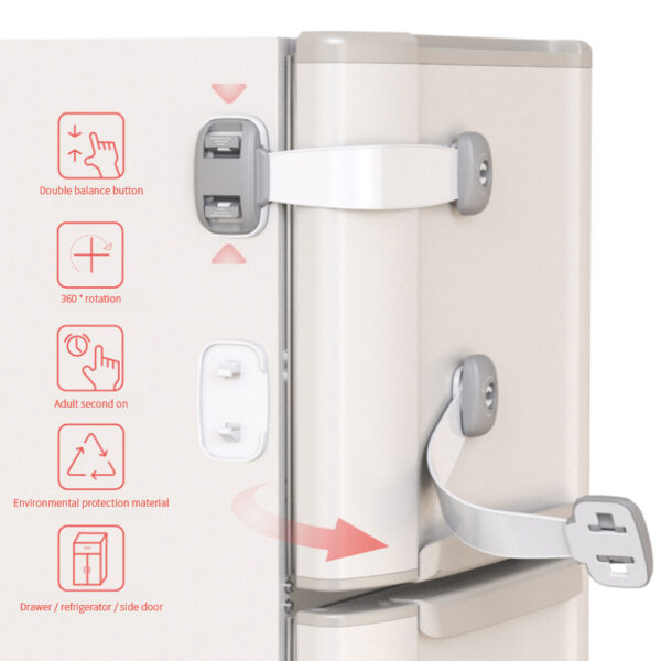 Home Baby Safety Protection Lock Anti-Clip Hand Door Closet Cabinet Locks Fo Fridge Cabinet Drawer Box Safe Lock For Kids No Tools Or Drilling Child Safety Cabinet Proofing Cabinet Drawer Door Latches - Image 2