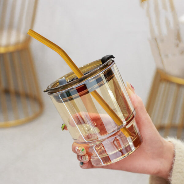 Creative Portable Bamboo Cup With Lid Straw Glass - Image 8